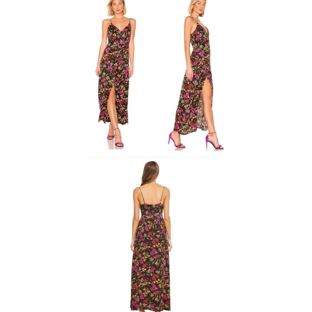 ASTR The Label Dress Midi Floral Wrap Front Large
